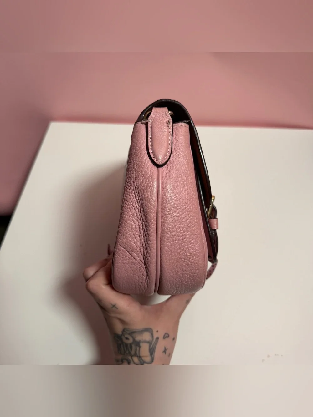 Pink Mauve Coach Lucy crossbody bag purse